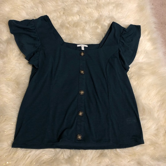 Button Front Square Neck Top - Picture 3 of 3